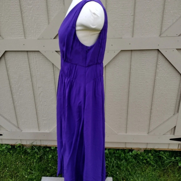 NWT LK Bennett UK12 Eur40 US8 Purple silk chiffon sleeveless Greca dress - Picture 3 of 8